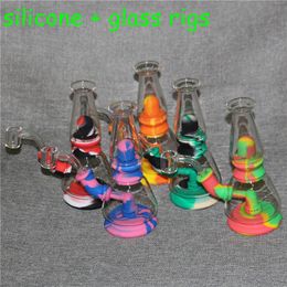 Smoking hookahs Glass Water Pipes bong with quartz bangers unique Tobacco kits dab rig silicone bongs