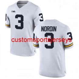 Stitched Quinn Nordin Michigan Wolverines White NCAA Football Jersey Custom any name number XS-5XL 6XL