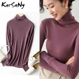 Women's Winter Turtleneck Sweaters And Pullovers Warm Thin Stretch Sweater Women Knitted Top Autumn Woman Jumper 210914