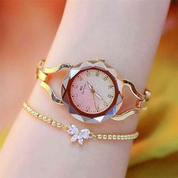 Woman Watches Famous Brand Rose Gold Quartz Female Diamond Watches Small Dial Elegant Women's Wristwatch Reloj Mujer 210527