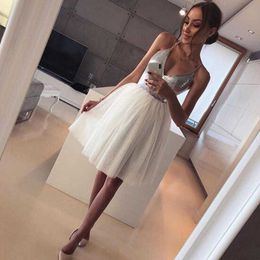 Women Fashion Summer Dress Sling Strap Party Wedding Mesh Spliced Sundress Sequined Deep V Neck Backless Party Club Gown Vestido 210527