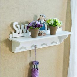 Hook Coat Rack Hanger Wall Shelf Bedroom Living Room Word Wall Hanging Pastoral Rose Shape