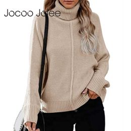 Vintage Solid Turtleneck Knitted Sweater Women Winter Batwing Sleeve Loose Pullovers Elegant Office Lady Jumpers Harajuku Tops 210619