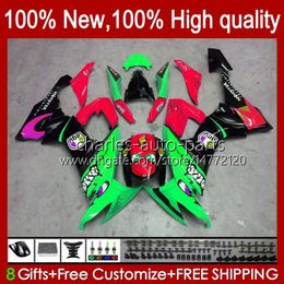 Motorcycle Body For KAWASAKI NINJA ZX 10R ZX10 10 R 1000 CC ZX10R 08 09 10 Bodywork 56No.191 Shark Green ZX1000 C 1000CC ZX-10R 2008 2009 2010 ZX1000C 2008-2010 Fairing