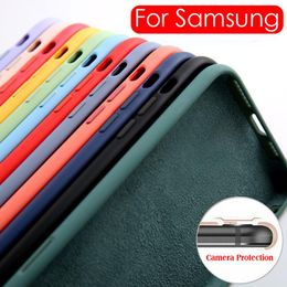 Liquid Silicone Phone Cases For Samsung Galaxy S21 A50 A70 A51 A71 S9 S10 S20 Plus Note 8 9 10 20 Ultra Soft Shockproo Case
