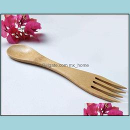 Forks Flatware Kitchen, Dining Bar Home & Gardenforks 100% Natural Spoon Fork All In One Portable Travel Cutlery Set Wholesale Bamboo Dinerw