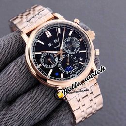 Designer Watches Super Complex Perpetual Calendar 5204/1R-001 Automatic Mens Watch Moon Phase Black Dial Rose Gold Steel Bracelet discount
