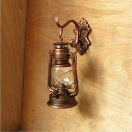 black iron lanterns Canada - Black Copper Bronze Vintage Lantern Wall Lamp Personalized Kerosene Fashion Iron Lights WLL-201 Lamps