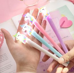 Gel Pens 0.5mm Night Light Rainbow Lovely Unicorn Modelling Creative Cartoon Korean Luxury Pen Student Gift Writing Supplies SN3084