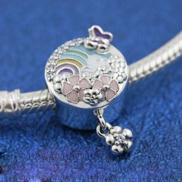 925 Sterling Silver Spring Collection Flower Colour Storey Charm Bead Fits European Pandora Style Jewellery Charm Bracelets