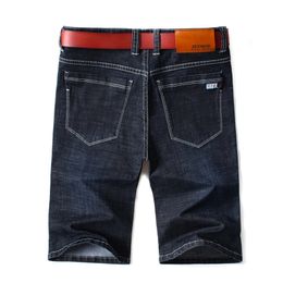 Мужские летние эластичные легкие синие джинсовые джинсы, короткие для мужчин, джинсовые шорты, брюки большого размера 42 44 210723