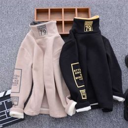 Toddler Boys Girls Sweatshirts Warm Autumn Winter Coat Sweater Baby Long Sleeve Turtleneck Outfits Tracksuit Children Clothes 211111