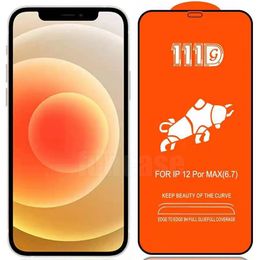 Screen Protector For iPhone 15 Pro Max 14 Plus 13 Mini 12 11 XS XR X 8 7 SE 111D Full Glue Tempered Glass Protective Proof Curved Coverage Guard Film Cover Shield