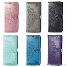 Imprint Lace Flower Wallet Leather Cases For Iphone 15 14 Plus 13 Pro Max 12 11 XR XS X 8 7 6 Iphone15 Holder Flip Cover Fashion Girls Lady Women Phone Pouch Strap