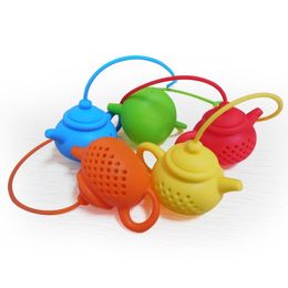Silicone Teapot Shape Tea Philtre Safely Cleaning Infuser Reusable Tea Coffee Strainer Tea Leaks Colourful Brew Bag Kitchen Tools