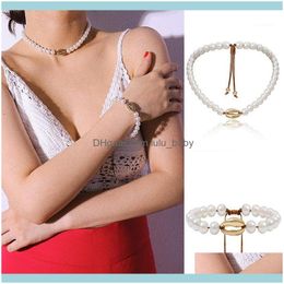 Chokers & Pendants Jewelrychokers Luxury Imitation Pearl Choker Pendant Necklaces For Women Boho Geometry Statement Necklace Jewelry Girl We
