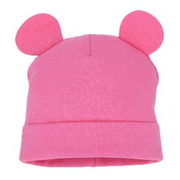 Children Cotton Solid Cap Soft Warm Hat Cartoon Cute Bear Ear Hats for Boys Girl Cute Ears Spring Autumn Baby & Kids Beanie Caps Y21111