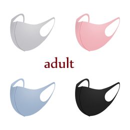 2022 maschere di seta per adulti Bianco nero blu regolabile morbido raffreddamento unisex maschera facciale antipolvere lavabile antiappannamento donna uomo maschera