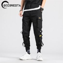 Black Cargo Pants Men Hip Hop Streetwear Jogger Harem Trousers Casual Harajuku Sweatpants Brand Summer 's 210715