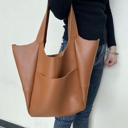 Women Casual Large Capacity Underarm Shoulder Bags Fashion Solid Colour Vintage PU Leather Handbags Ladies Simple Cross Body