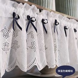 Embroidered Half Curtains for bedroom short Curtain Kitchen Balcony Door Decorative Cafes Curtain Cloth Lace Curtain DL-QT028-30 210712