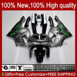 Bodywork For KAWASAKI NINJA ZX-6R silvery black blk ZX600C ZX 6R 636 600CC 600 CC 94-97 Body 50HC.4 ZX-636 ZX600 ZX 6 R ZX636 1994 1995 1996 1997 ZX6R 94 95 96 97 Fairing Kit