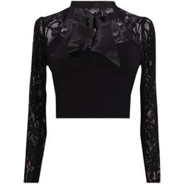 Blusa Negra De Manga Larga Para Mujer Oferta Online | DHgate.com