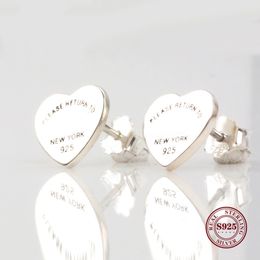 -Original 925 Sterling Silber Ohrring Vintage Allure Bitte kehren nach New Yorker Ohrringe für Frauen Geschenk Modeschmuck 210323 zurück
