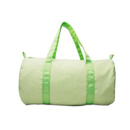 Kids Gingham Seersucker Duffel Bag Sea to Door Light Weight Checked Child Duffle Bags Outdoor Traveling Purse for Sleepovers Camping Ballet Case DOMIL1061856