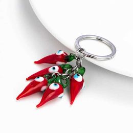 New Small Keychain Fashionable Personality New Red Pepper Chili Charm Keychain New Homeowner Jewelry for Women Men Teens G1019