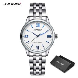 Sinobi 2021 Hot Simple Couple Watches Men's Luxury Watch Women Stainless Steel Waterproof Clock Lover's Gift Relogio Masculino Q0524
