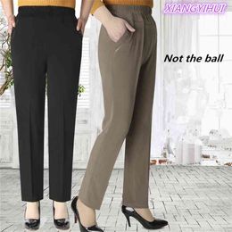 High elastic breathable comfortable Capris Pants Mother Clothing Casual Plus Size Summer Women'S Loose M-5XL 210915