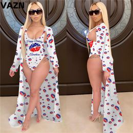 VAZN 2020 New Summer Beach Boho Suit Outfits Tracksuits Holiday Elegant Lady Sexy Tops Leggings 2 Pieces Set X0428
