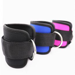 Ankle Support 1 Pair Strap Men Women Gym Training Diving Cotton Adjustable Padded Guard Straps With D-ring