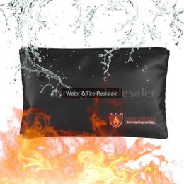 Storage Bags Fireproof Waterresistant Money Safe Cash Box Secret Document Bag File Pouch Case Waterproof Briefcases