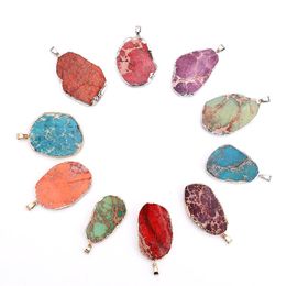 Pendant Necklaces Statement Choker Necklace Natural Stone Irregular Oval-shaped Crystal Agates For Bohemian Women Jewellery