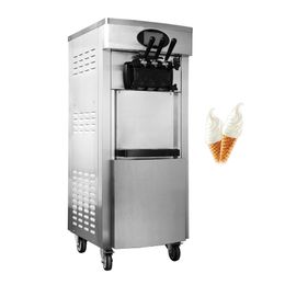 Commercial Soft Serve Ice Cream Machine For Milk Tea Shop 3 Flavors Makers Vending 2200W
