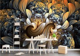 Papel De Parede Custom Creative Flowers 3D Wall Murals Wallpaper Painting Stereoscopic Bedroom Hotel Decorations Living Room TV Backdrop Mural