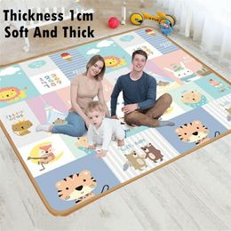 Thickness 1cm Baby Play Mat Xpe Puzzle Children's Mat Thickened Tapete Infantil Baby Room Crawling Pad Folding Mat Baby Carpet 210320