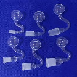 10mm 14mm 18mm Male Female Glass Curve Oil Burner Pipe Smoking Tobacco Herb OD 1.2 inch Bent Burnig Nails Pipes Dab Rigs