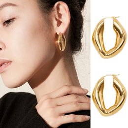 French Classic Vintage Earring Charm Fashion Simple Women Stud Solid Color Brass Outdoor Vacation Party Jewelry