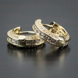 Hoop & Huggie Classic S925 Gold Plated Small Earrings Exquisite Crystal Zircon For Men Women Wedding Party Fashion Jewellery Gifts