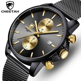 CHEETAH Mens Watches Top Luxury Brand Sports Waterproof Quartz Watch Men Chronograph Business Wristwatch Relogio Masculino 210517