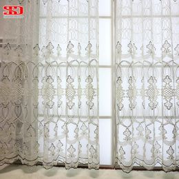 Curtain & Drapes Luxury White Tulle For Windows Sheer Curtains Kitchen Living Room Bedroom Treatments Panel Draperies Home Decor Supply
