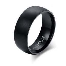 Fashion Men's Black Titanium Ring Matte Finished Classic Engagement Anel Jewellery For Male Wedding Bands