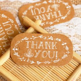 Bookmark 50pcs Stationery Bookmarks Retro Kraft Thank You Gift Tags Brown Paper DIY Decoration Hang Labels