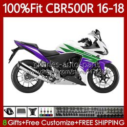 OEM Bodywork For HONDA CBR 500 CBR500 Green purple R RR CC 500R 500CC 2016-2018 Body 111No.101 CBR500RR 2016 2017 2018 CBR500CC CBR500R 16 17 18 Injection Fairing