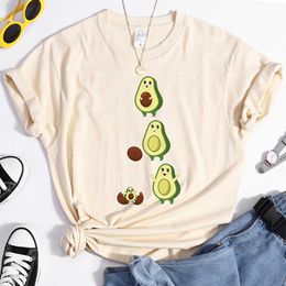 Cute Avocados Print Women's T-Shirt Oversized Cartoon Clothing Loose Short Sleeve Streetwear Harajuku Casual Tees Tops Female X0628