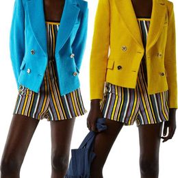Za летние женщины сладкий отворот короткий повседневный костюм куртка. All-Match Slim-Fit Куртка Blazer 211006