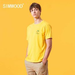 summer coconut palm print t-shirt men fashion holiday vacation thin breathable 100% cotton tees plus size tshir 210629